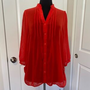 Forever 21 - Chiffon Button Down Blouse - Size Large